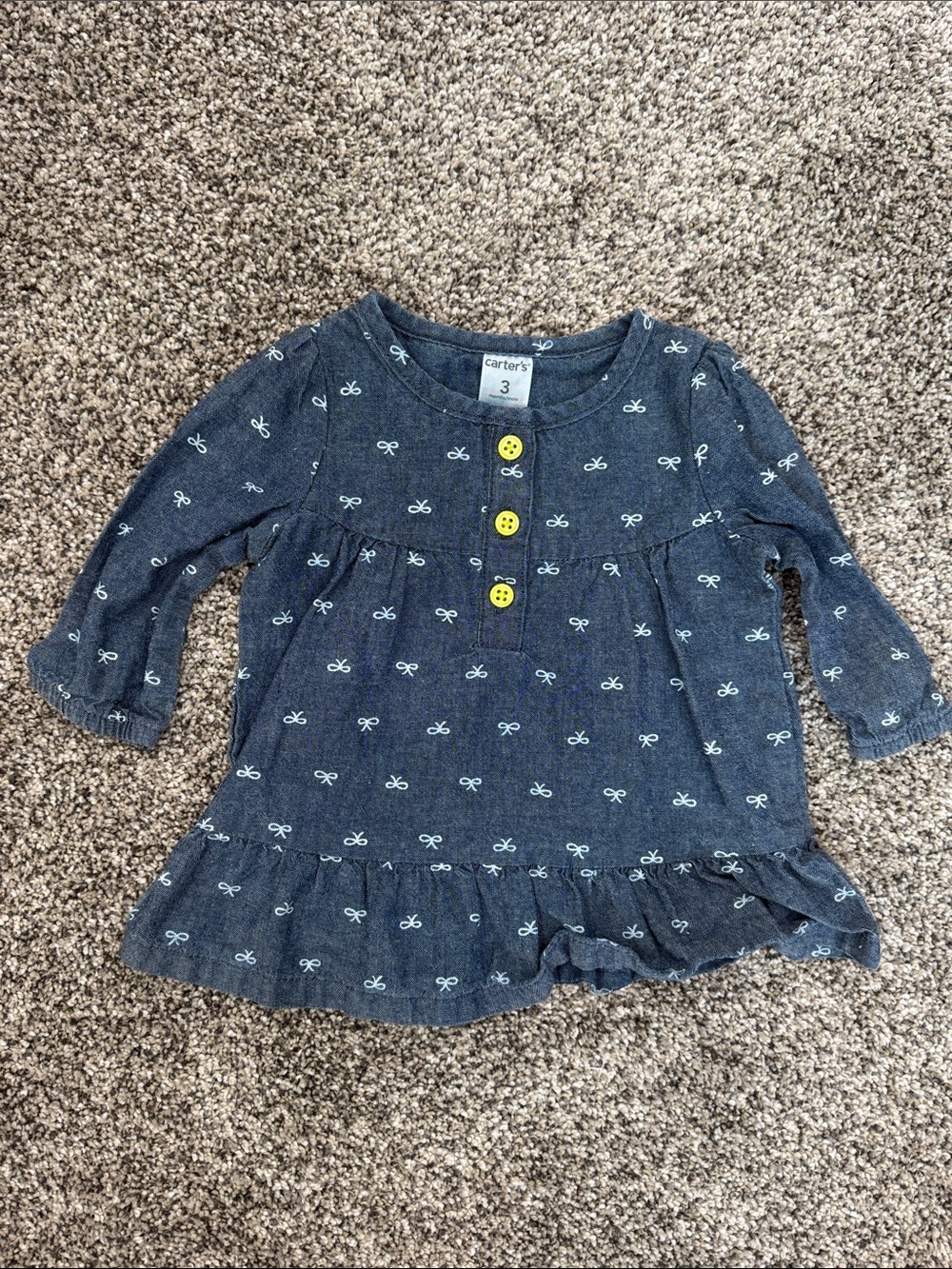 Carter's Navy Long-Sleeve Bow Print